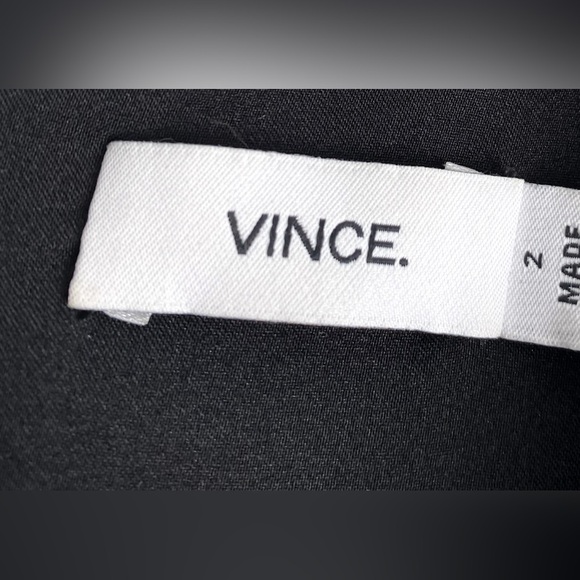 Vince Silk Drop Waist Black Dress Minimalist Artisan Modern Abstract Art Paint 2 - Picture 9 of 14